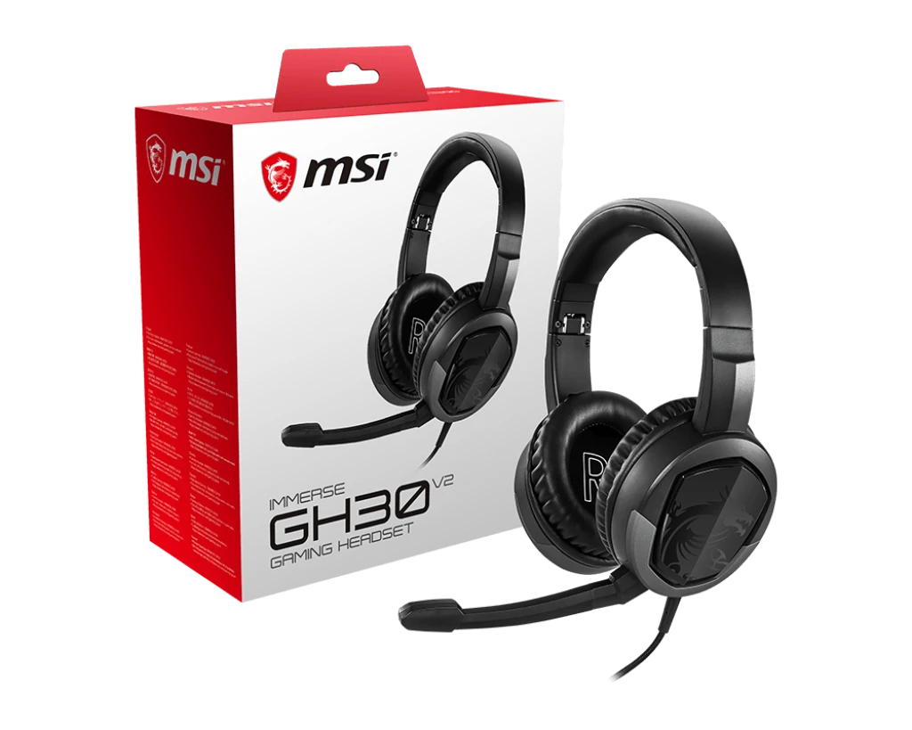 MSI IMMERSE GH30 V2 40mm drivers 3.5mm Jack AUX with Y Splitter (Mic + Speaker)