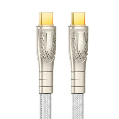 Remax Type-C إلى Cable Cable Prime 1.2m 60W Cable Sharging Cable (Silver)-RC-C166