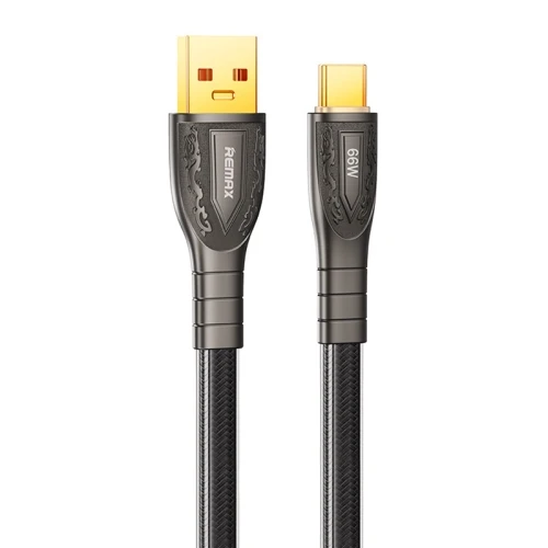 REMAX USB إلى Type-C Prime 1.2m 66wraided Fast Charging Cable (Black)-RC-C167