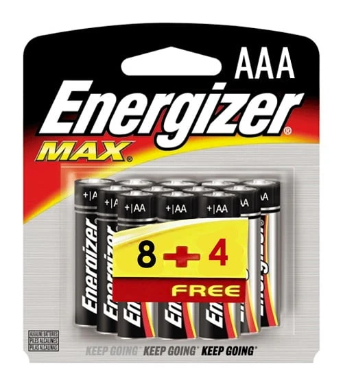 بطاريات Energizer AAA 8+4 مجانية