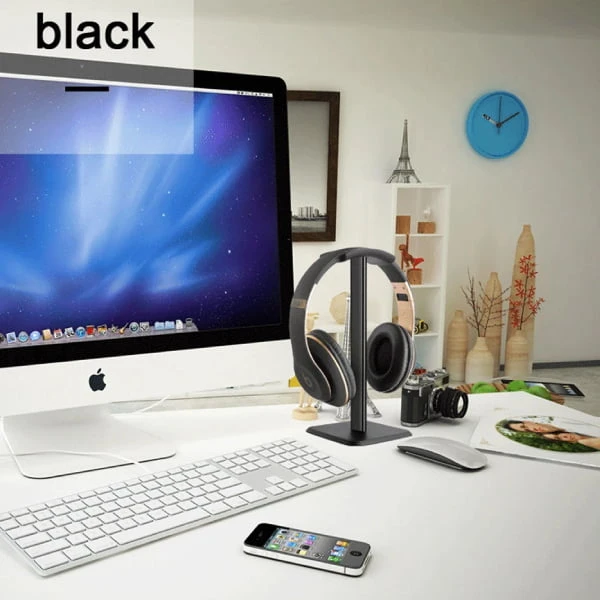 Alloy aluminum headphone stand – black – suitable for most headphones