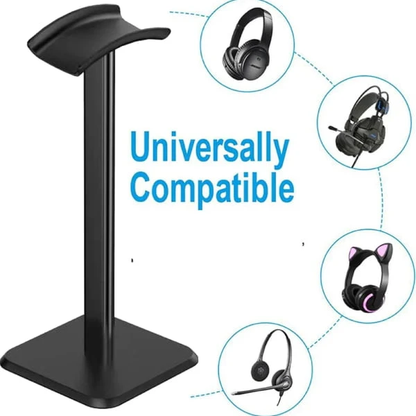 Alloy aluminum headphone stand – black – suitable for most headphones
