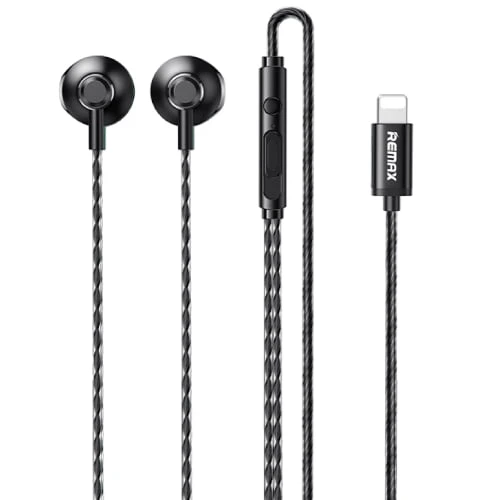 REMAX RM-711I Metal Wired Arear-Connector Lightning (for iPhone)-اللون الأسود