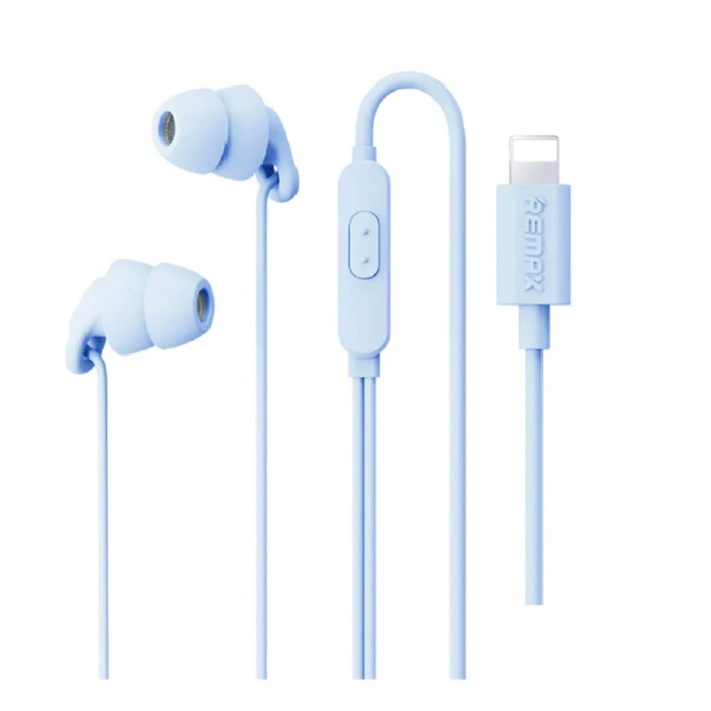REMAX RM-518I iPhone Lightning Sleep Earning Earphone Blue