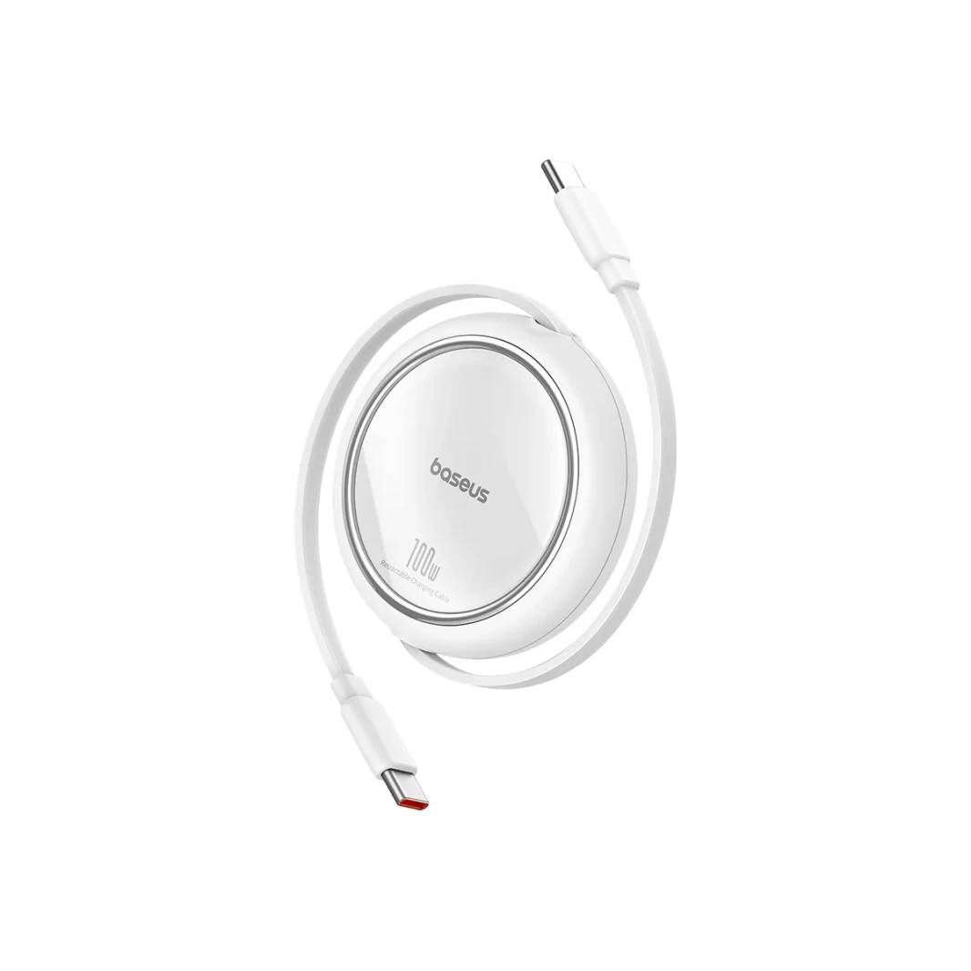 Baseus Free2Draw Mini Retractable 1m USB-C To USB-C 100W Cable White P10364500211