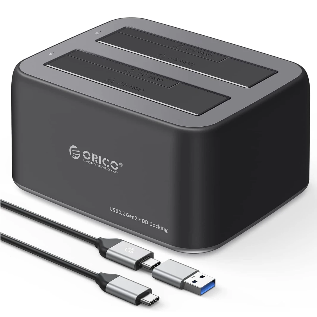 Orico Dual Bay SATA 2.5 ″ / 3.5 ″ إلى محطة إرساء محرك الأقراص الصلبة الخارجي USB 3.0-6829C3-V1-EU