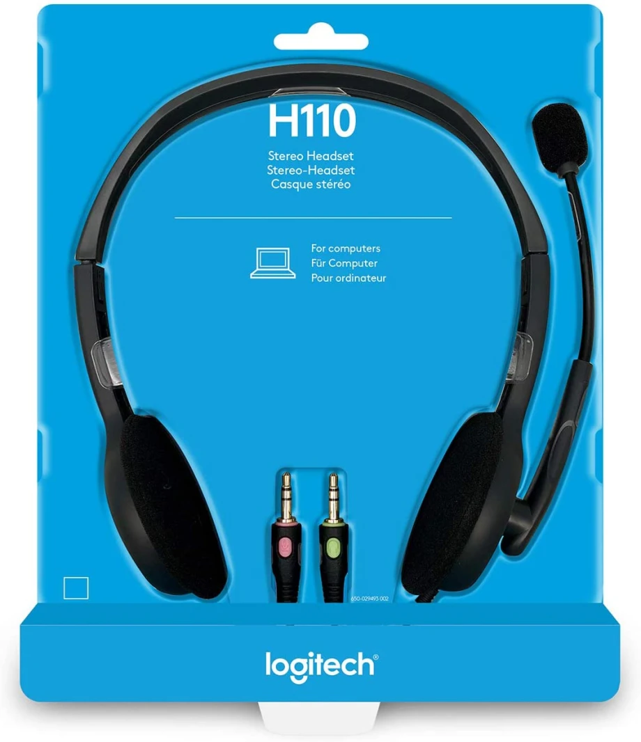 Logitech H110 سماعة الستيريو Dual Jack Mic+صوت