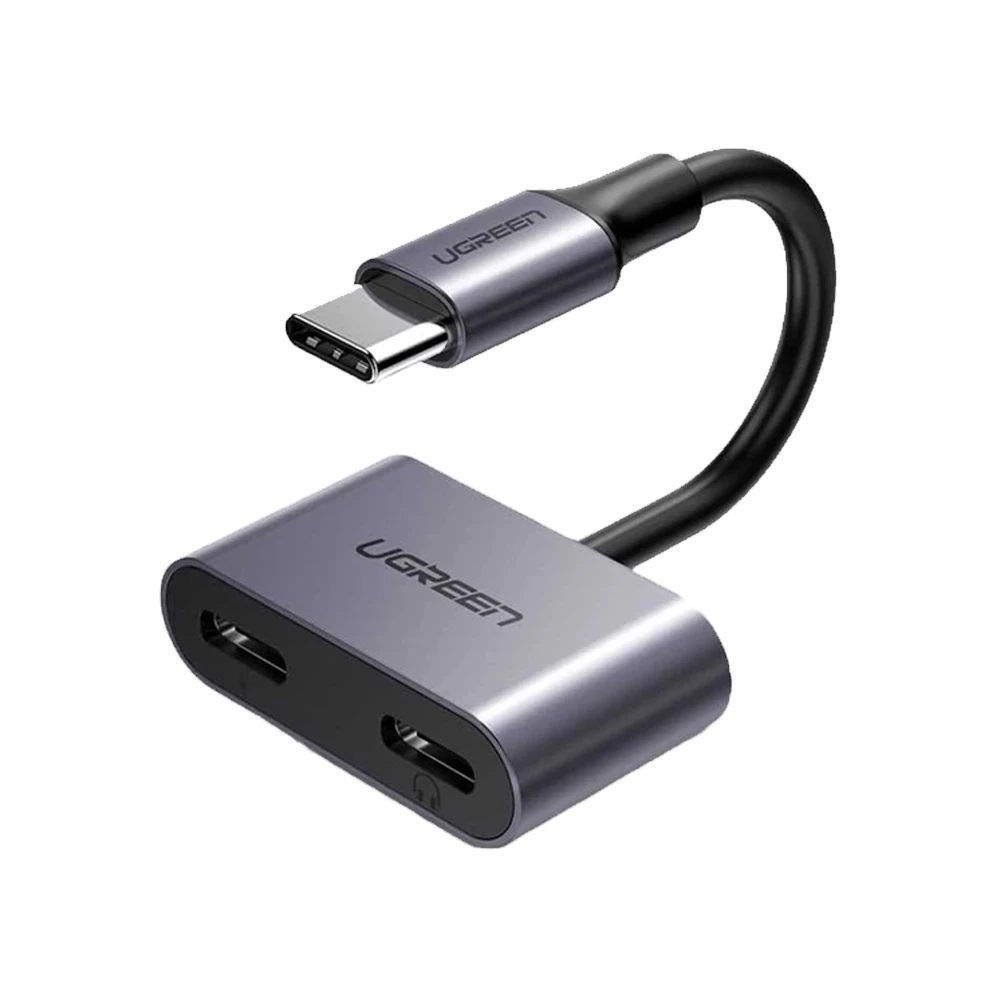 Ugreen 2-in-1 USB Type-C إلى محول سماعة الرأس والشاحن من النوع C [60165]