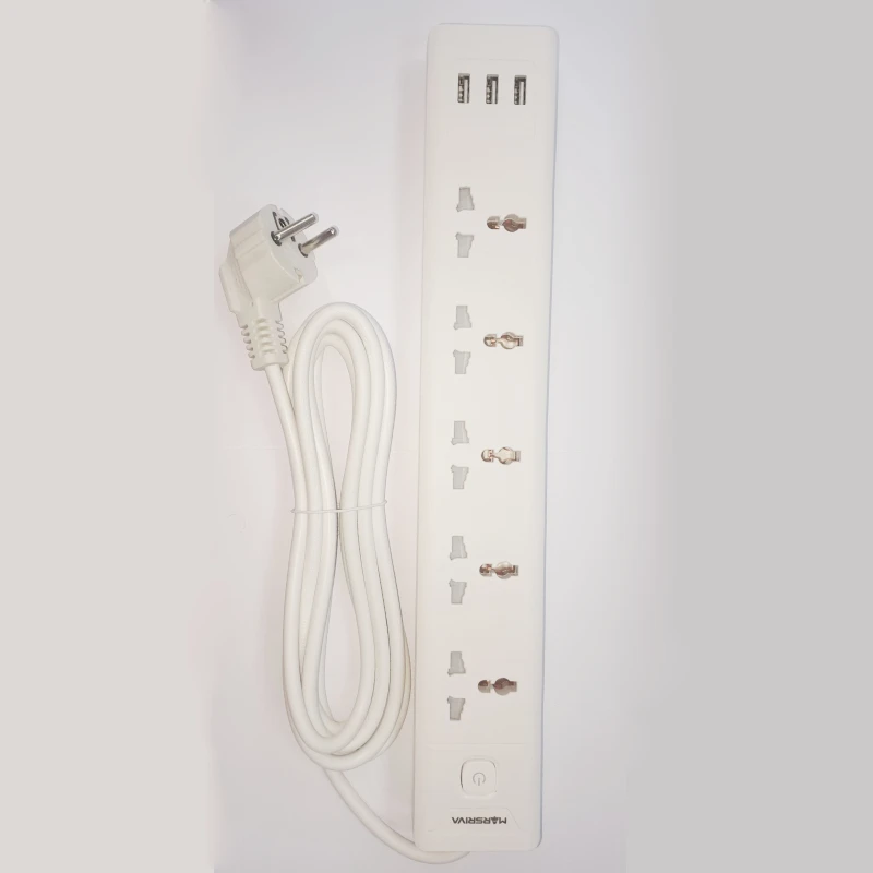Linkcomn Marsriva LC-PS503 Power Strip-5 Sockect-3 USB A-3M طول
