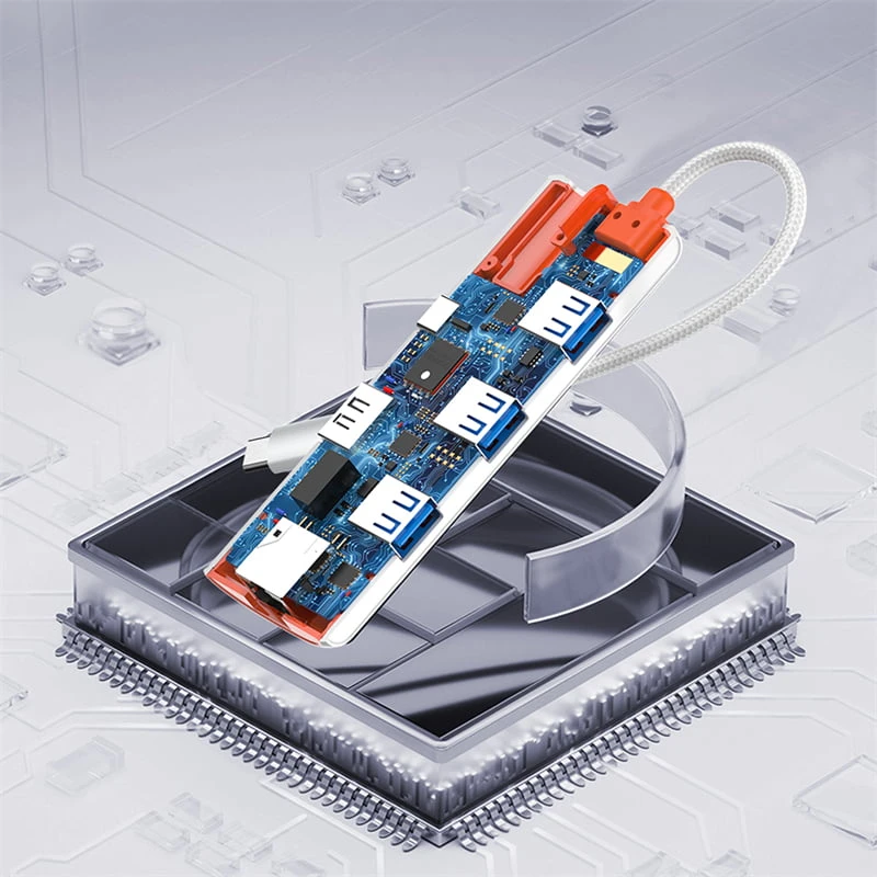 Ldnio DS-26H 6 في 1 (النوع C PD ، HDMI ، USB 3.0 ، RJ45) محطة الإرساء
