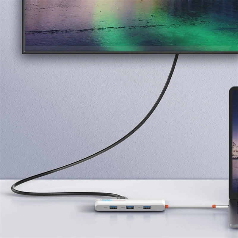 Ldnio DS-26H 6 في 1 (النوع C PD ، HDMI ، USB 3.0 ، RJ45) محطة الإرساء