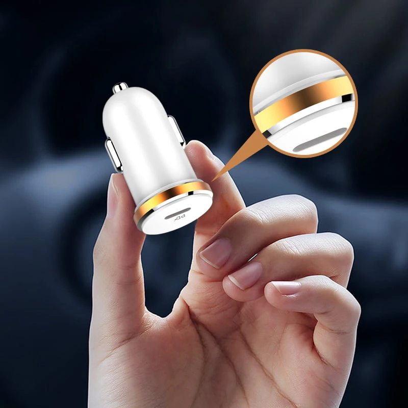 LDNIO 27W MINI SIZE USB -C FAST CAR ACRGER [C22Q] نوع الكابل -C 1M متضمن
