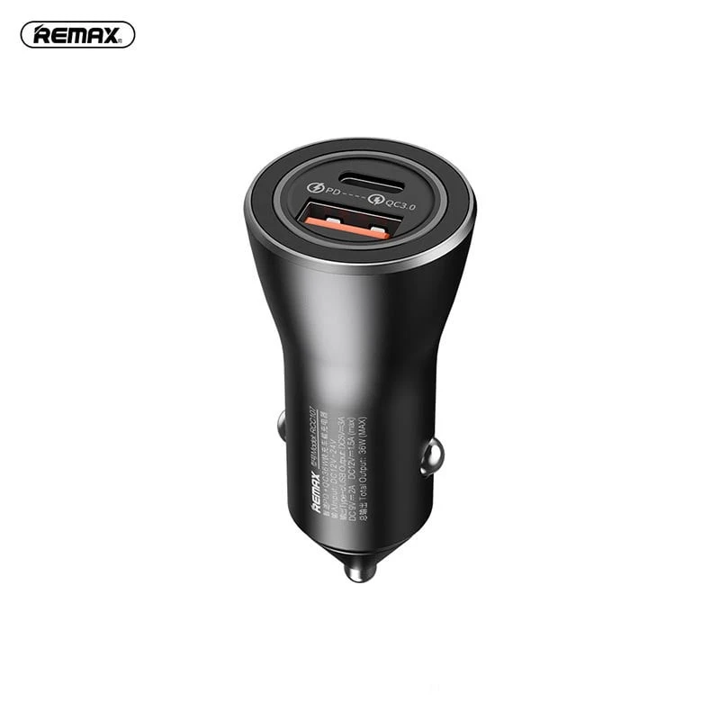 Remax RCC-107 Fast Charge PD + QC / USB + Type-C Car Charger | 36W إجمالي الإخراج