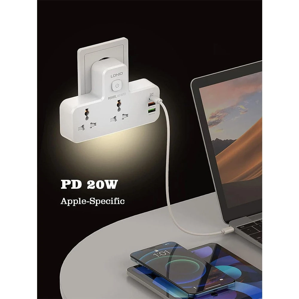 LDNIO 20W 3-PORT USB Charger Extension Strip [SC2311]