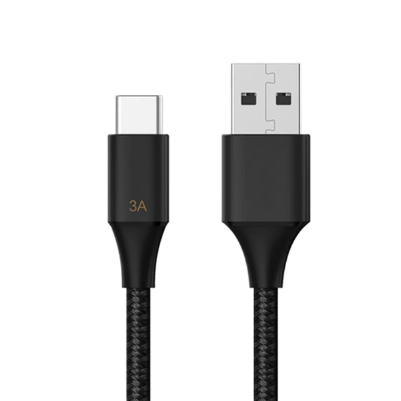 Pisen USB-A to Type-C braided 3A quick charge Cable – 1M length – TC07-1000