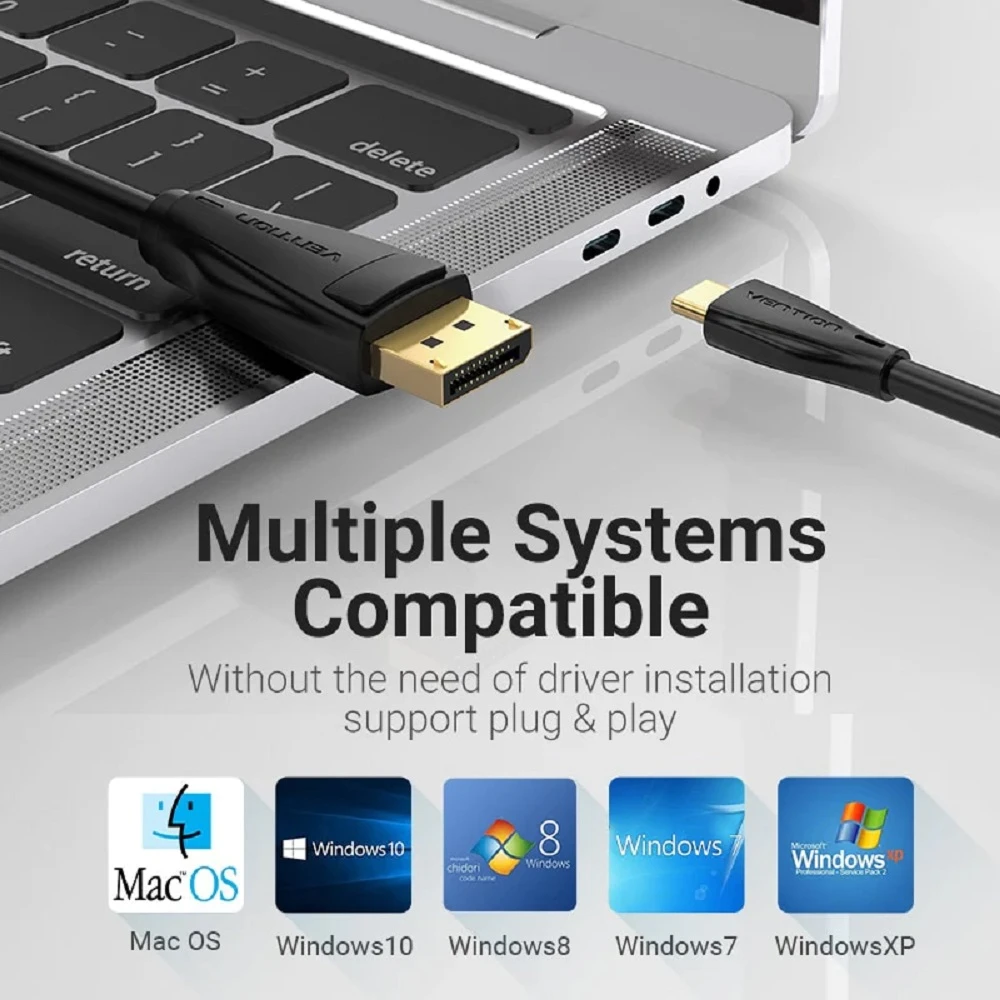 Vention DP to USB-C 8K 1M CABLE CGYBF