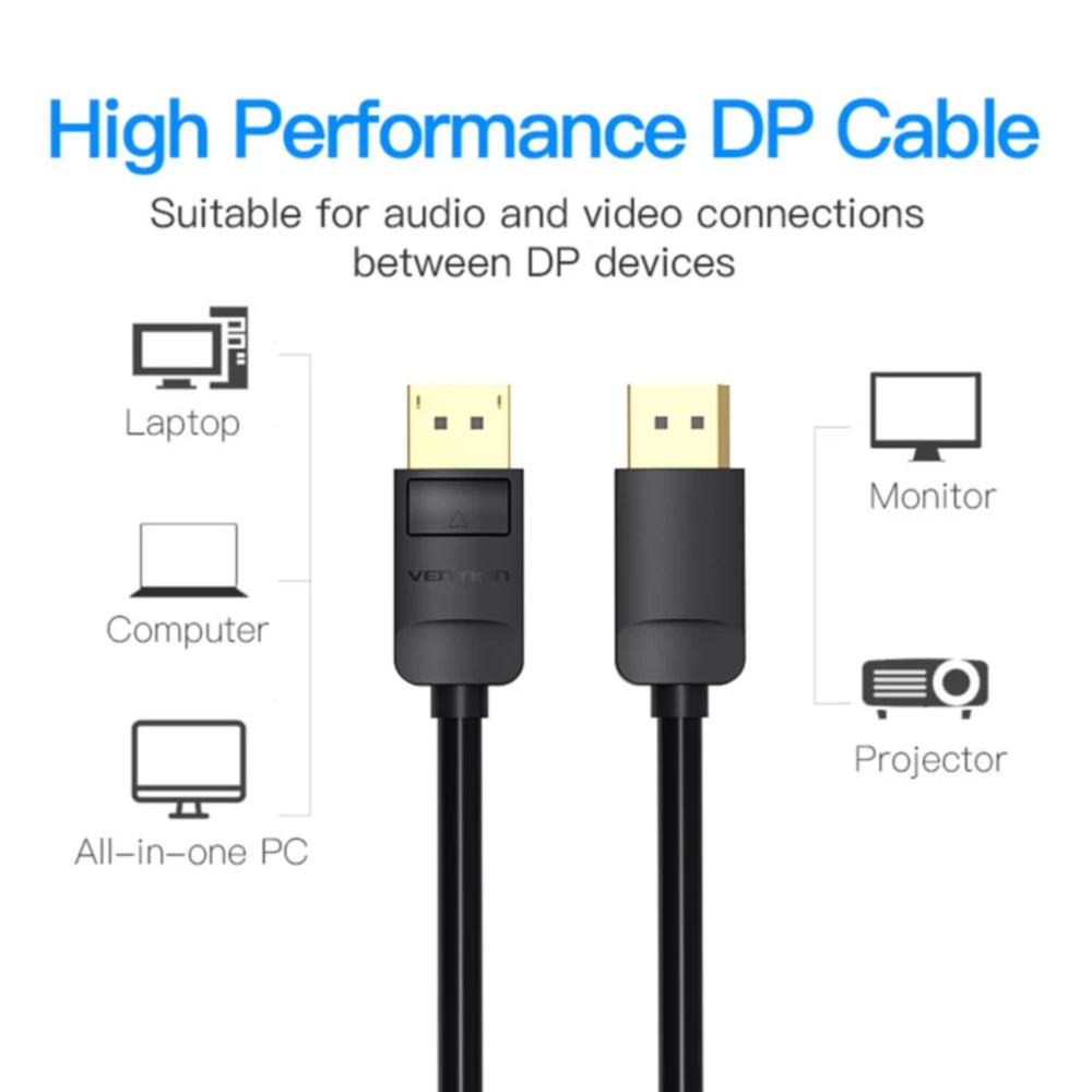Vention DP DisplayPort 1.2 ذكر إلى الذكور كابل 1.5 م - HACBG