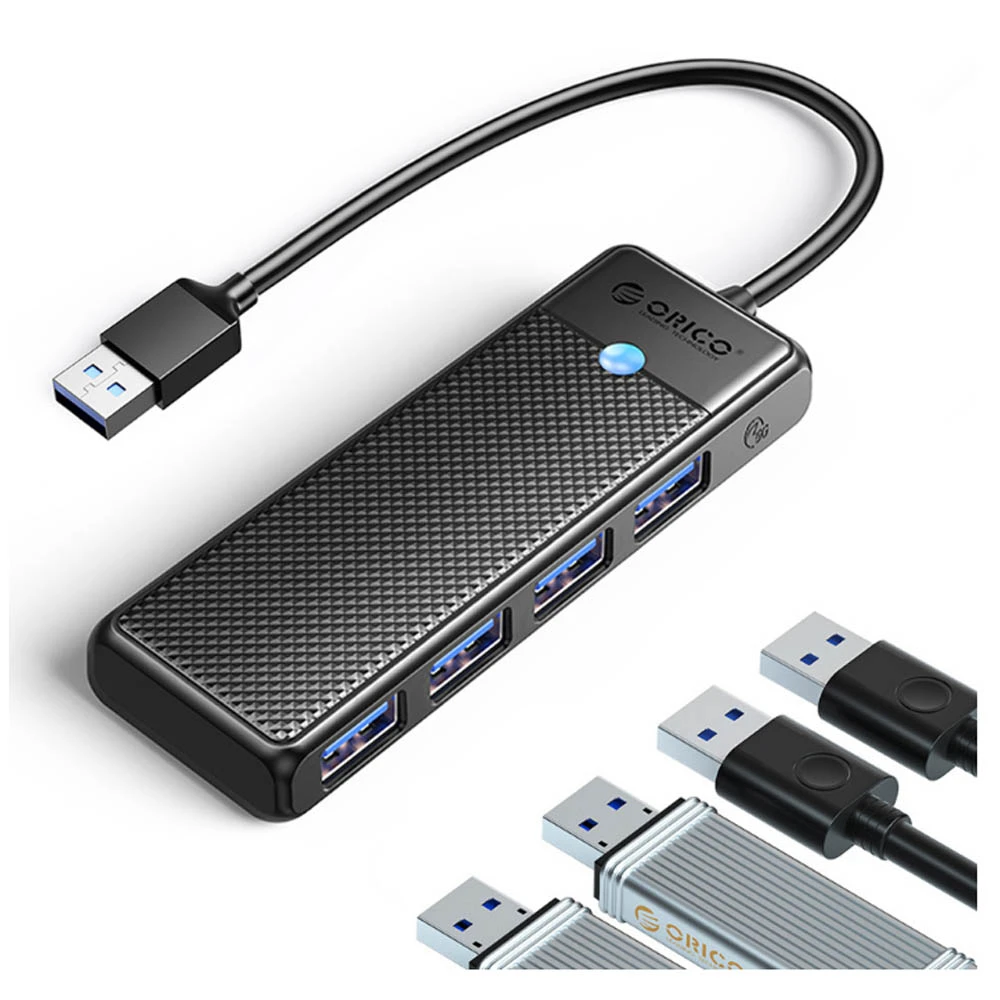 Orico USB-A HUB PW Series to (4 × USB-A 3.0 / Black) [PAPW4A-U3]