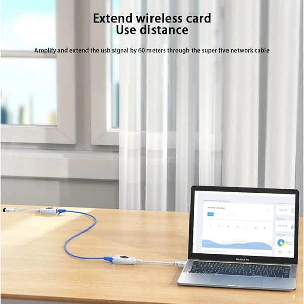محول امتداد USB RJ45 - يتراوح طولها عن 60 مترًا