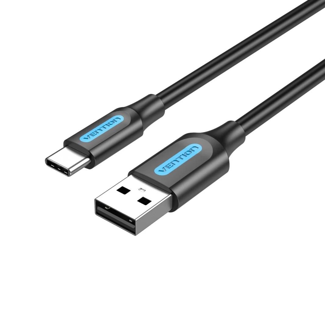Vention Charging Cable Type-C (3A / PVC Shell Black / 0.25m) [COKBC]