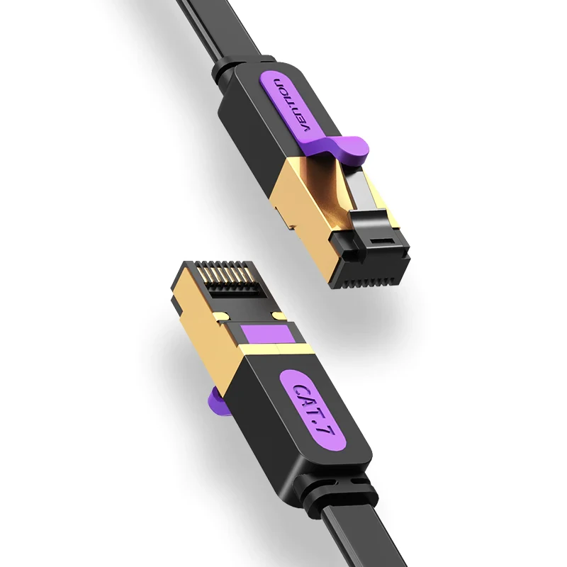Vention Flat Cat.7 Catch Cable 15M Black - [ICABN]