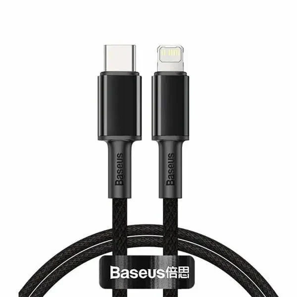 Baseus charging and Data cable for iPhone { Type-C to lightning / Fast charging PD 20W / 1M length / Black color } Catlgd-01