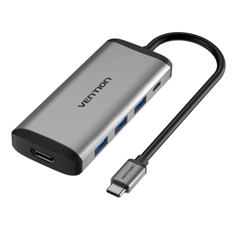 Vention Multi Port 5 in 1 C station concking محطة USB C Hub Type-C إلى HDMI/USB3.0*3-[CNBHB]