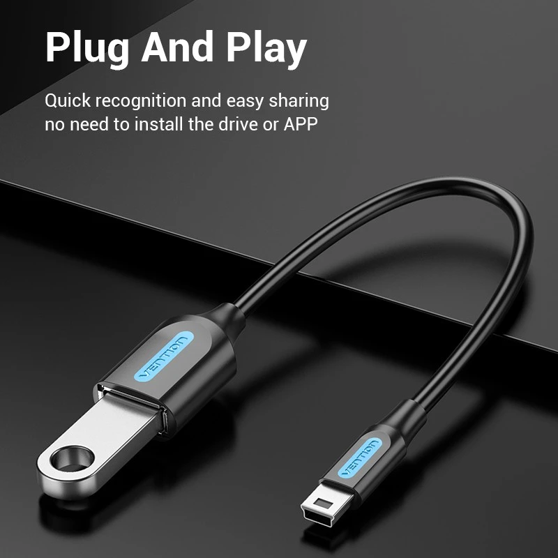 Vention Mini USB OTG Cable Mini USB 5-Pin Mal