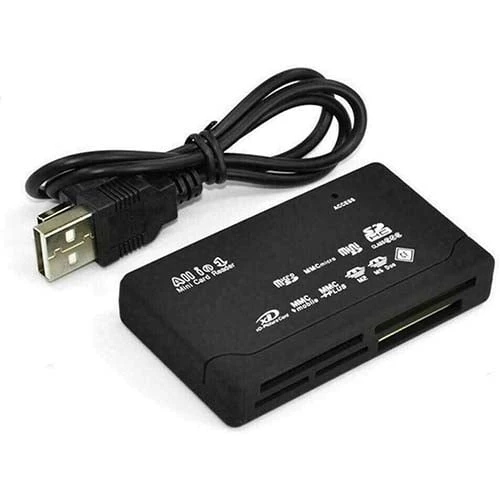 قارئ بطاقة (USB 2.0 SD Card Reader Adapter Support TF CF SD MINI SDHC MMC MS XD)