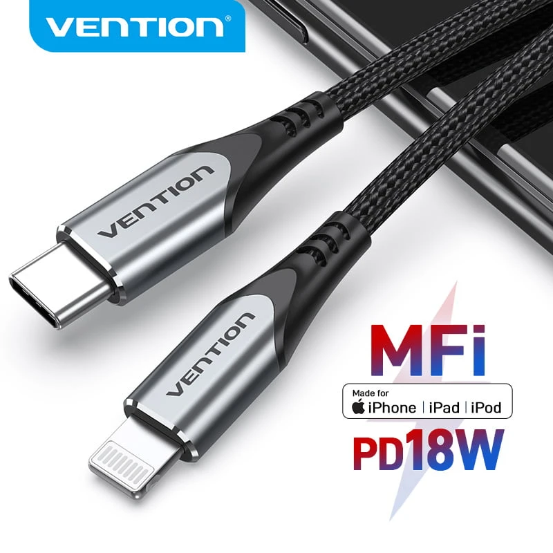 Vention MFi USB TypeC Cable for iPhone 18W Fast USB C to Lighting Cable for iPad USB C Charger Data Cable