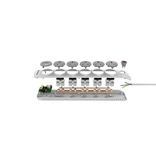 Huntkey Universal Power Strip {5 Sockets / 2 منافذ USB شحن (5 فولت 2.4 أمبير) / 3 أمتار طول الكابل / حماية الطفرة / مصاريع محمية للطفل / اللون الأبيض} SZN 607