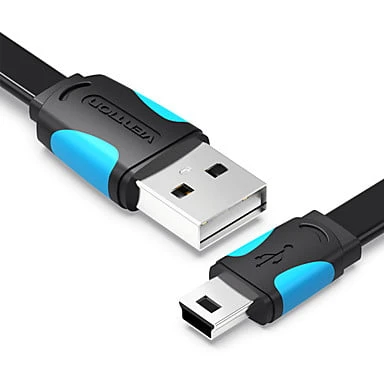 Vention USB2.0 ذكر إلى Mini 5 Pin Cable 1M Black-[VAS-A14-B100]