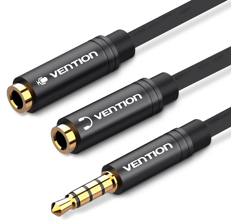 Vention Audio Splitter Aux Cable (2-Jack {MIC & Audio} to 1-jack) [BBMBY]