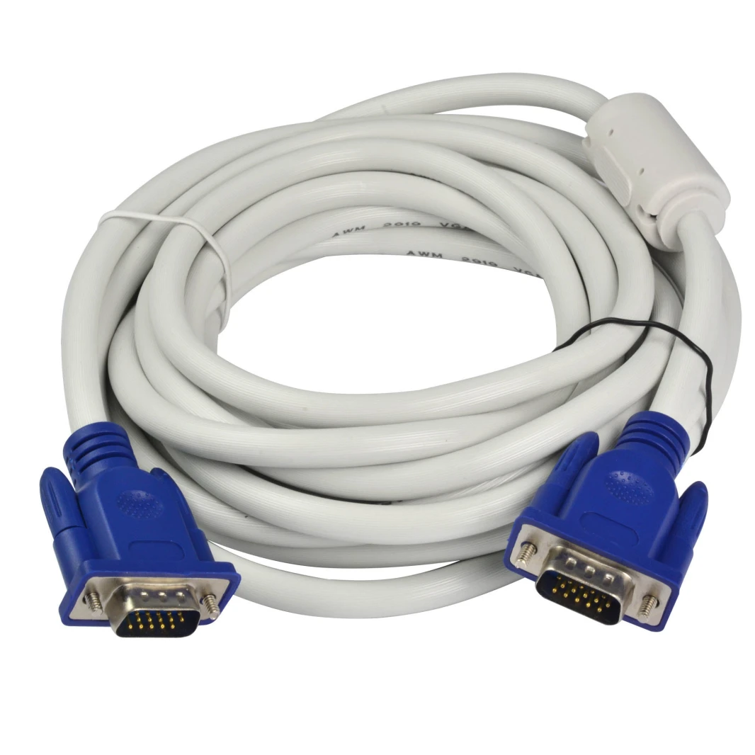 E.Net VGA White Cable (D-Sub 15-Pin Pan to Male) 5M