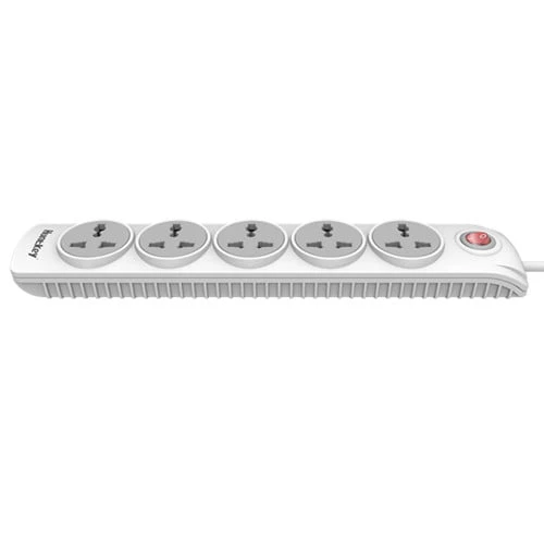 Huntkey Universal Power Strip { 5 Sockets / Child protective shutter / surge protection / 2500W MAX – 10A MAX – 250V / 3 meter cable length } SZN501