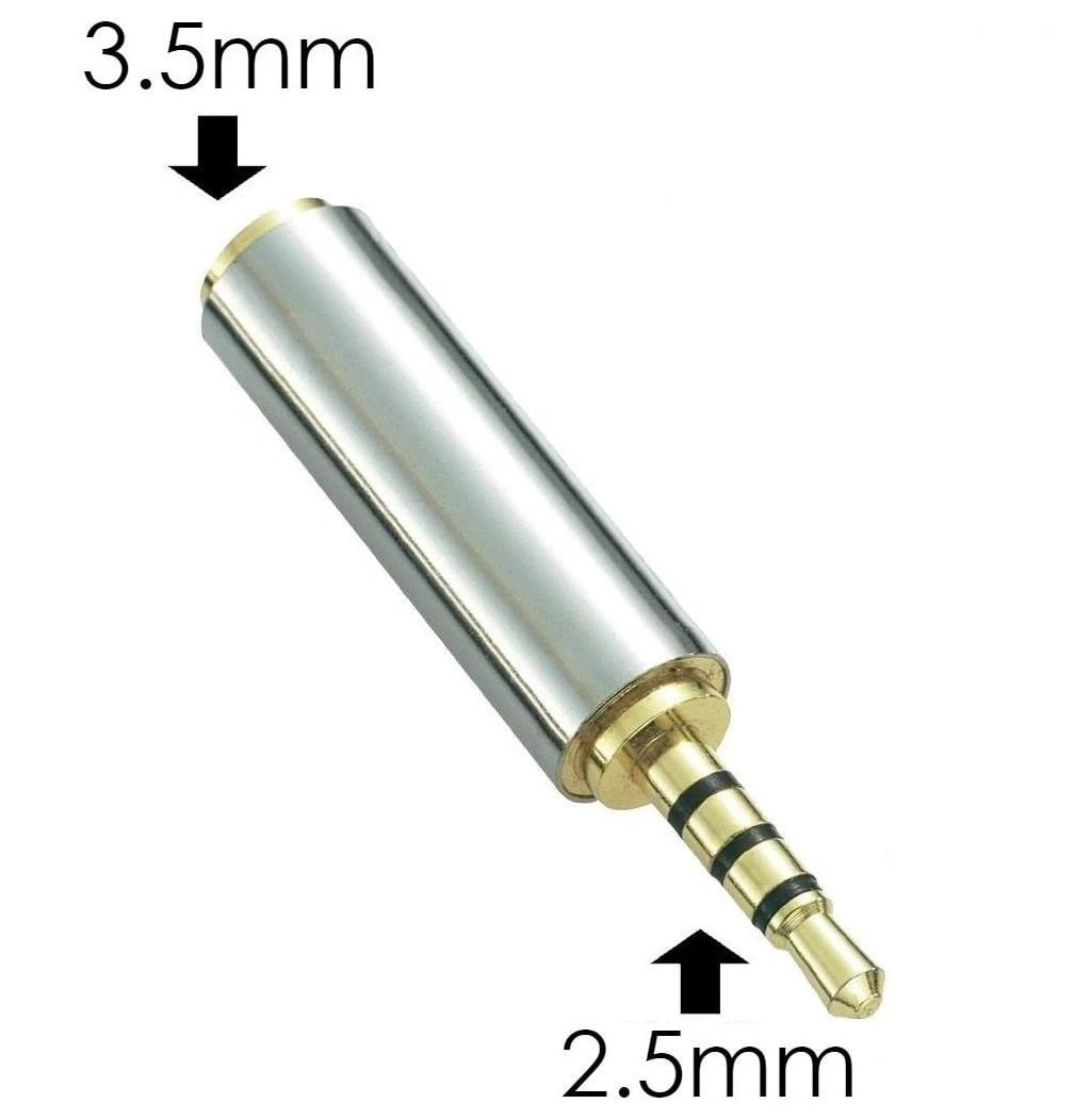 Audio Connector (2.5 mm (male) to 3.5 mm (female)) gold connector