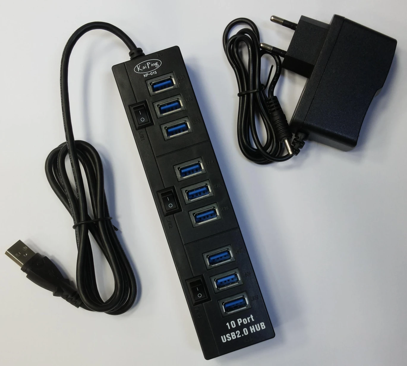 USB Hub 2.0 مع Power 10 منافذ USB