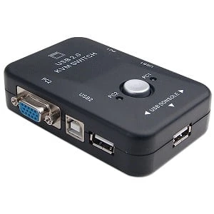 KVM Switch 2 Port Black USB Kit