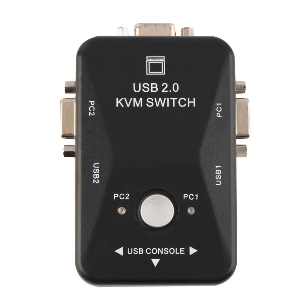 KVM Switch 2 Port Black USB Kit