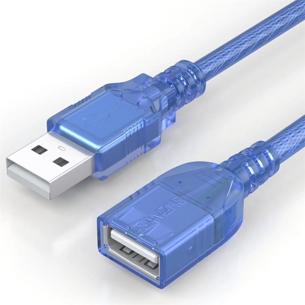 USB 2.0 تمديد كابل USB ذكر إلى كابل البيانات الإناث شفاف (5M)