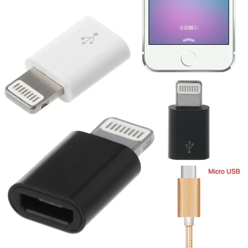 أنثى micro-usb إلى Lightning (8 pin) محول محول الذكور (iPhone 5 // 5S // 6 // 6S // 7 // 8Plus // x)