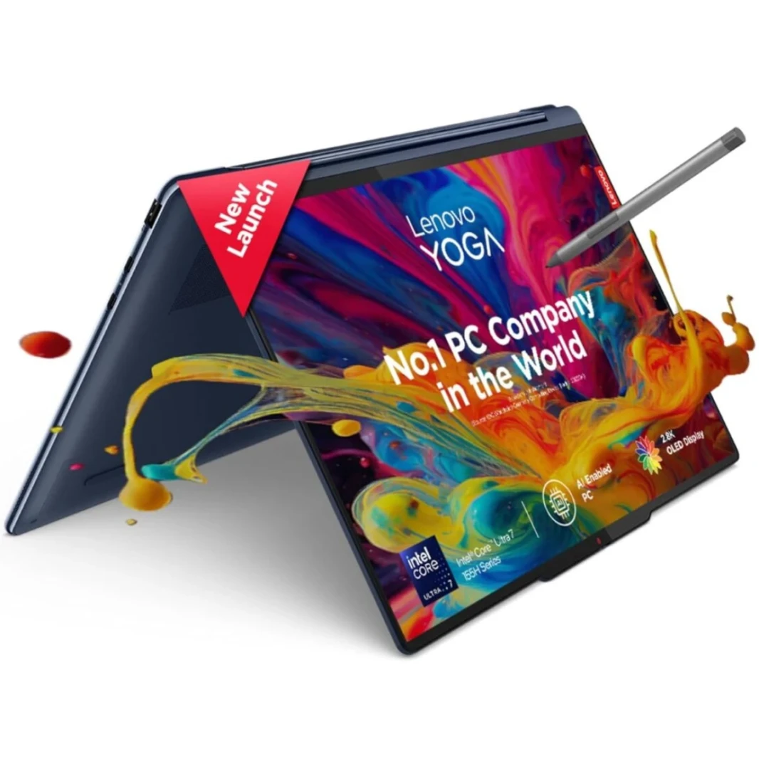 Lenovo Yoga 9 2-in-1 (2024) AI PC New Intel Core Ultra 7 155h عالي الأداء معالج 16-cores W/ 2.8k OLED 120Hz Touch الشاشات والبطارية الكبيرة-الأزرق الكوني