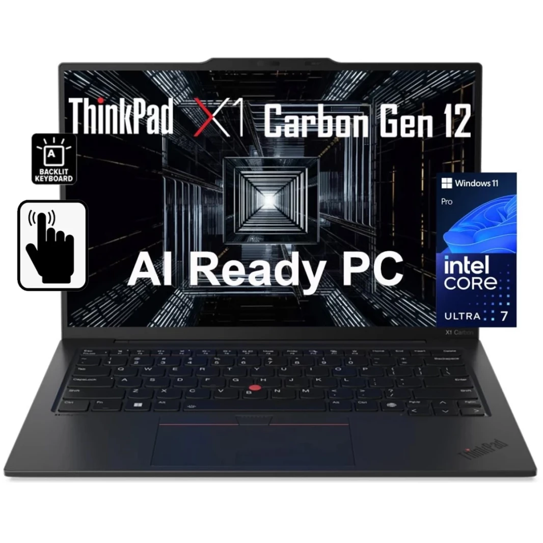 Lenovo NEW ThinkPad X1 Carbon Gen 12 (2024) Intel Core Ultra 7 165U vPro 12-Cores w/ Intel® AI Boost NPU & Carbon Fiber Magnesium Chassis & Touch Screen - Black