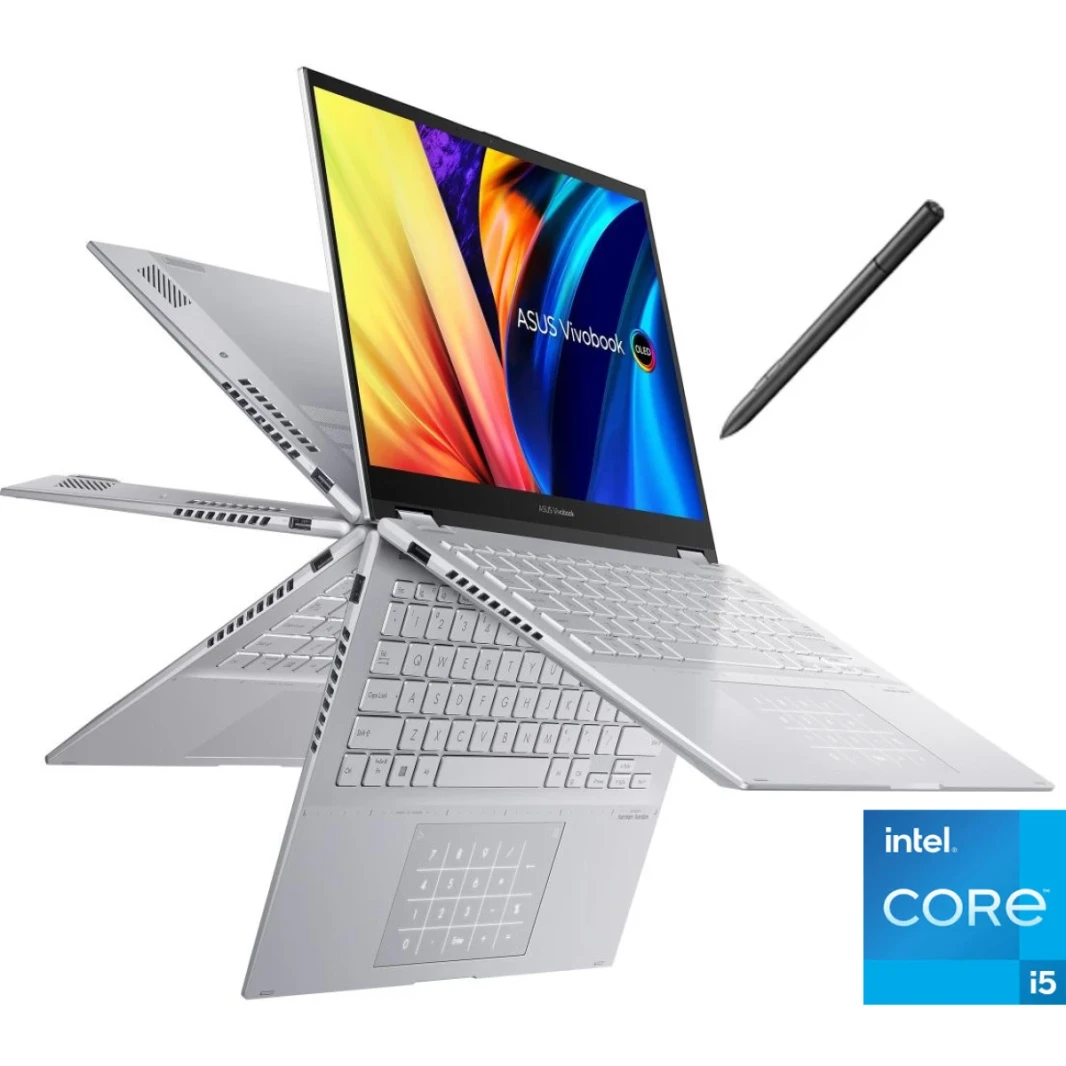 ASUS VIVOBOOK S 14 FLIP TP3402VA (2023) Intel 13Gen Intel Core I5 ​​10-CORES 2-in-1 Display-Cool Silver