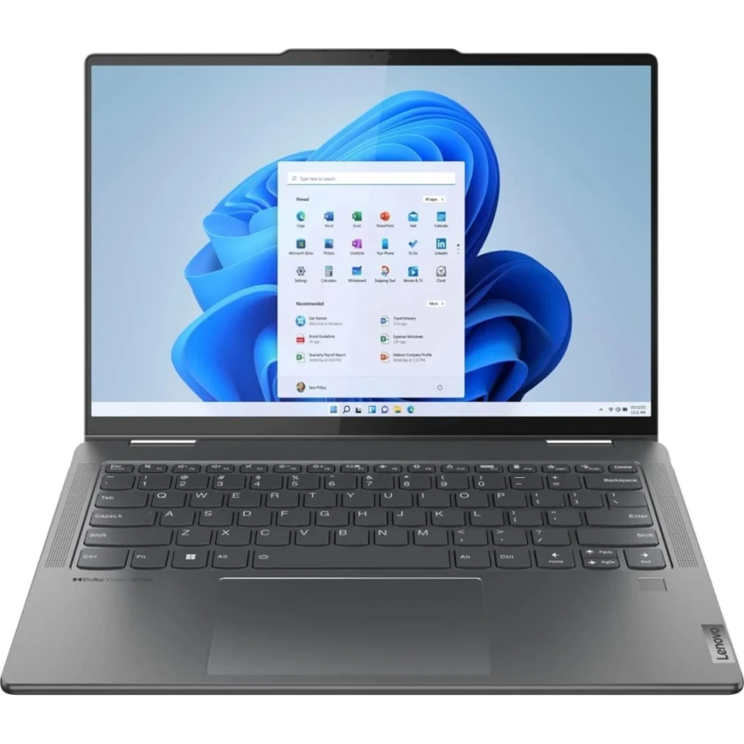 Lenovo Yoga 7 14 "(2024) New Intel Core Ultra 5 12-Cores 2-in-1 عرض ألمنيوم مع كاميرا MIL-STD-810H وبطارية ضخمة ، رمادي العاصفة