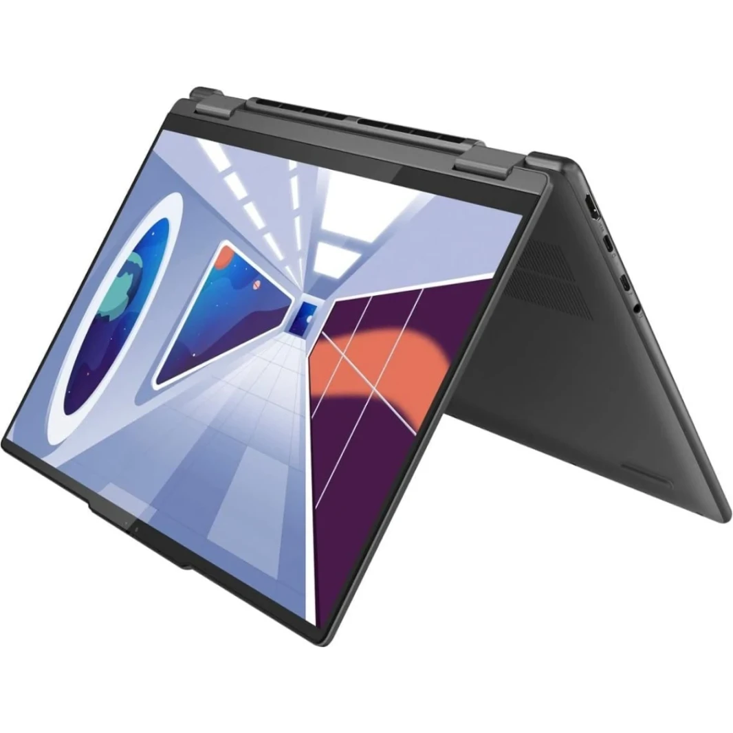 Lenovo Yoga 7 14 "(2024) New Intel Core Ultra 5 12-Cores 2-in-1 عرض ألمنيوم مع كاميرا MIL-STD-810H وبطارية ضخمة ، رمادي العاصفة