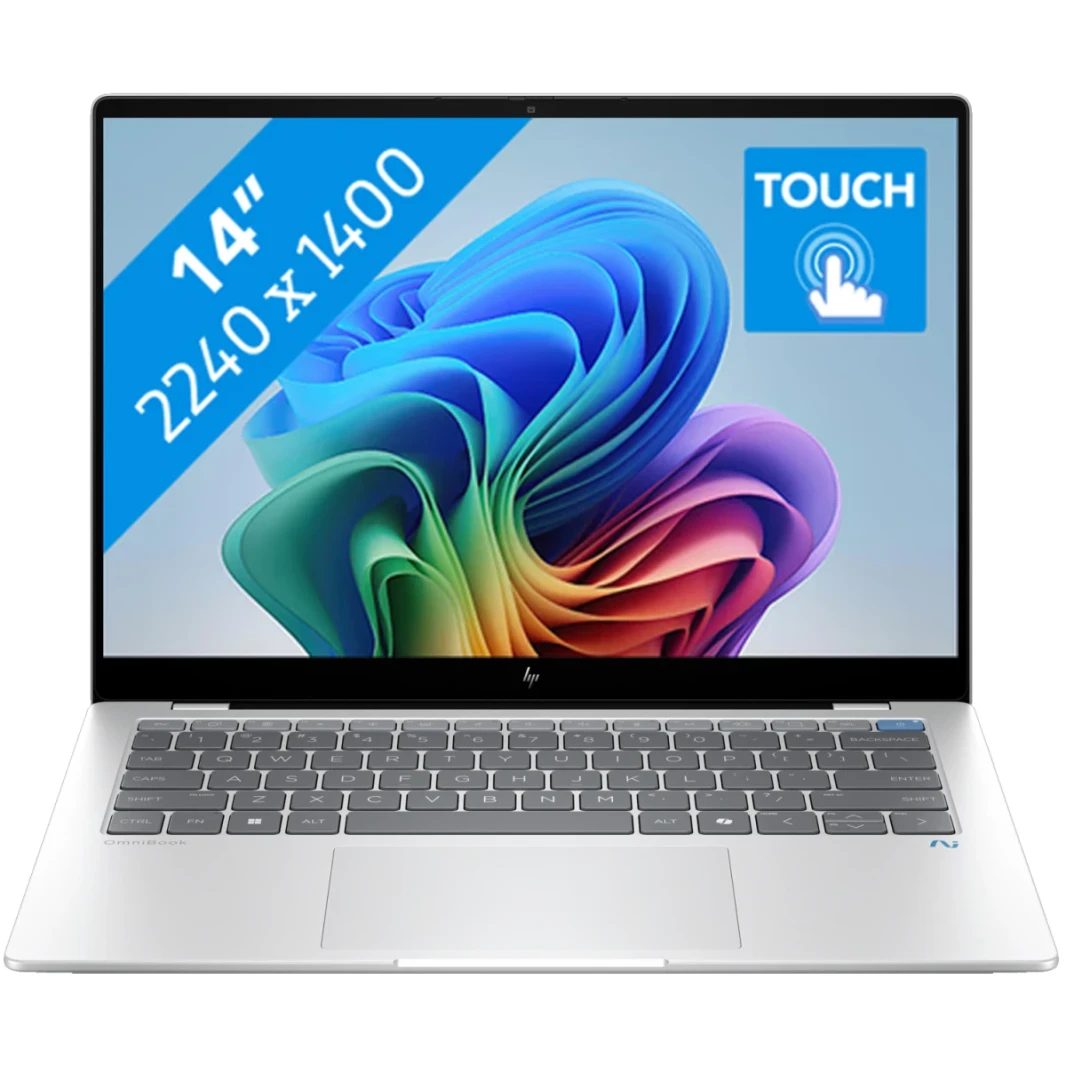 HP OmniBook X 14 (2024) 14-FE1003 Next Gen AI PC NEW Snapdragon X Plus 8-Cores AI-Powered w/ Long Battery Life & IPS 2.2K Touch Screen , Glacier Silver