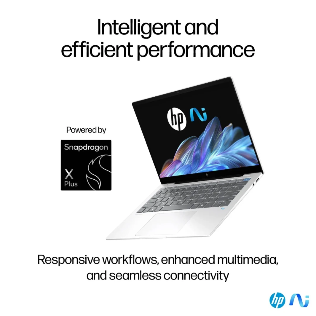 HP OmniBook X 14 (2024) 14-FE1003 Next Gen AI PC NEW Snapdragon X Plus 8-Cores AI-Powered w/ Long Battery Life & IPS 2.2K Touch Screen , Glacier Silver