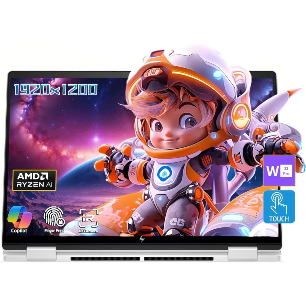 HP Envy X360 14 (2024) 14-fa0013dx NEW AMD Ryzen 5 8640HS 6-Cores Built-in AI 2-in-1 Touch Display w/ 360° Touch Display & Fast Charge - Glacier Silver