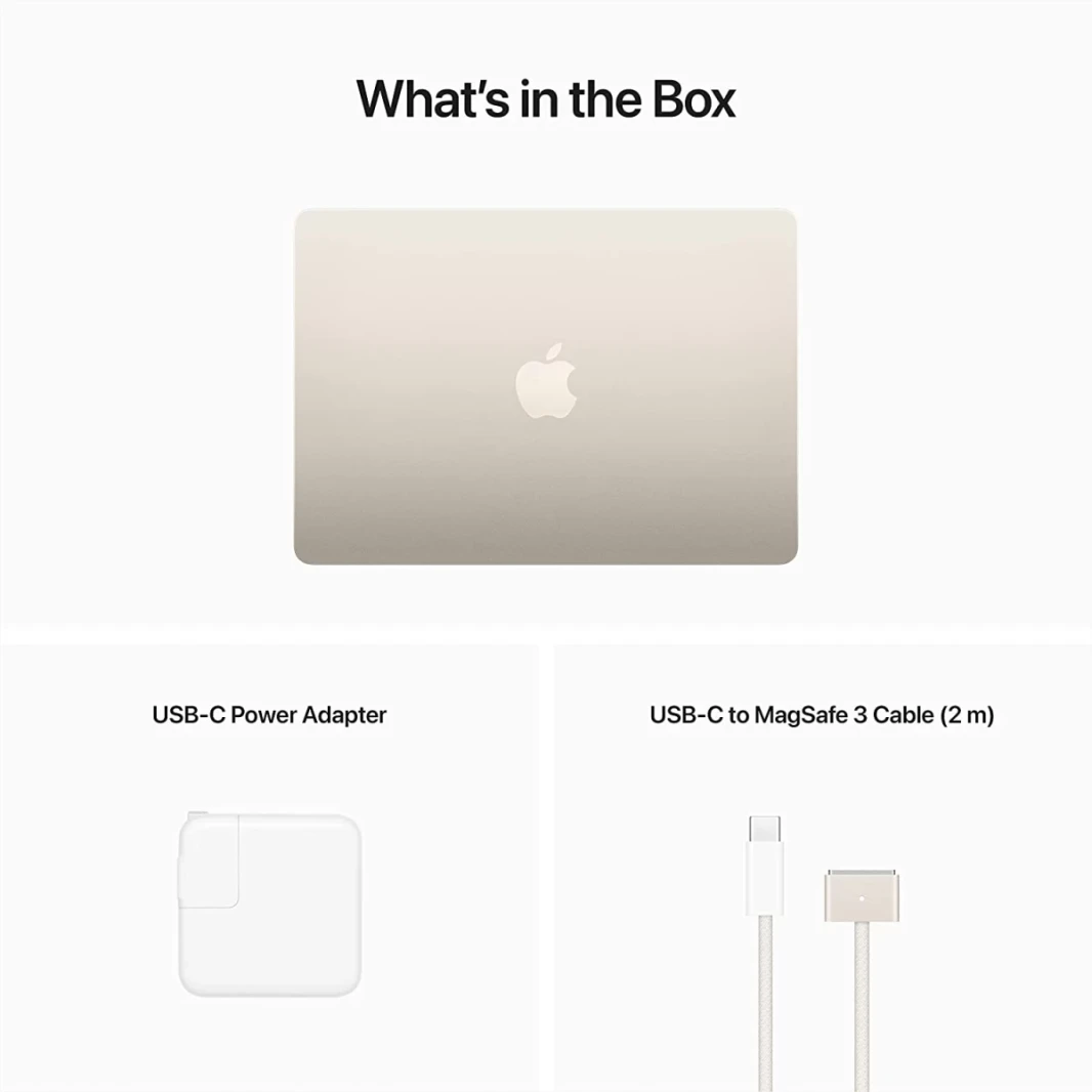 Apple MacBook Air 13 (2022) Apple M2 (256GB/8GB) 8 - CROE CPU و 8 - GPU RETINA TOLE - ضوء النجوم